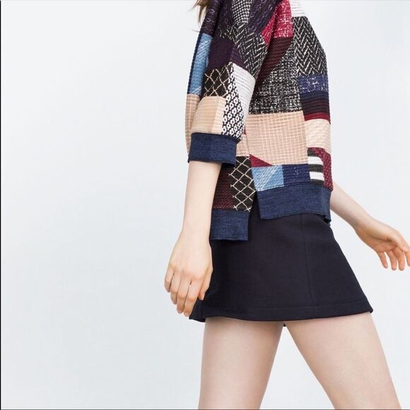 ✨ Zara Trafaluc Blue Square Ribbed Sweatshirt ✨ - Picture 7 of 8